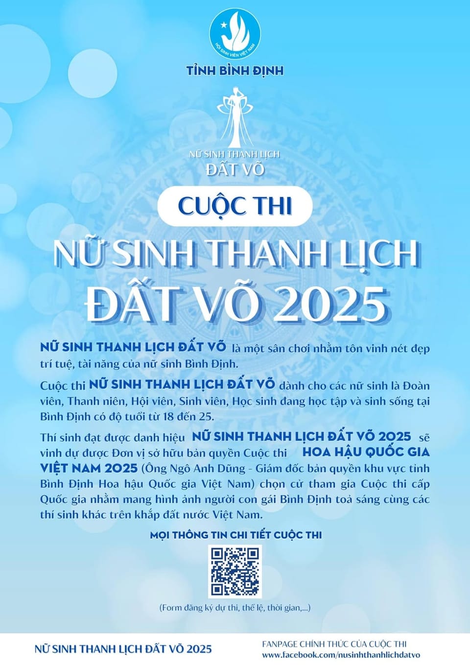 CÔNG BỐ CUỘC THI “NỮ SINH THANH LỊCH ĐẤT VÕ” LẦN THỨ I, NĂM 2025