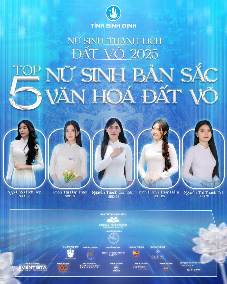 CHÍNH THỨC: CÔNG BỐ TOP 5 NỮ SINH BẢN SẮC VĂN HÓA ĐẤT VÕ - NỮ SINH THANH LỊCH ĐẤT VÕ 2025